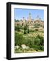 View to Town across Agricultural Landscape, San Gimignano, Tuscany-Nico Tondini-Framed Photographic Print