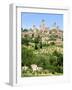 View to Town across Agricultural Landscape, San Gimignano, Tuscany-Nico Tondini-Framed Photographic Print