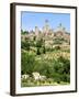 View to Town across Agricultural Landscape, San Gimignano, Tuscany-Nico Tondini-Framed Photographic Print