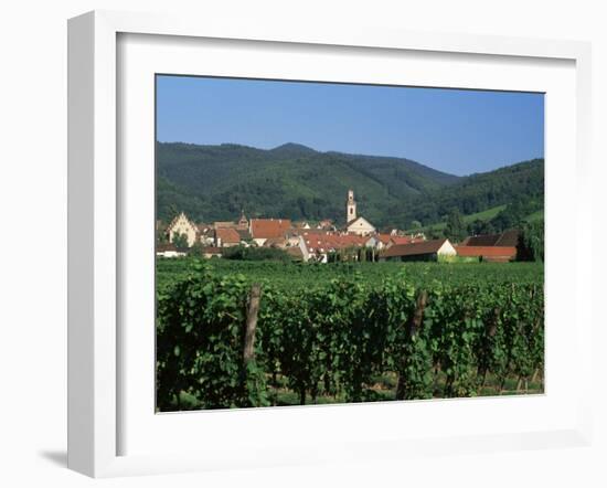 View to Village from Vineyards, Riquewihr, Haut-Rhin, Alsace, France-Ruth Tomlinson-Framed Photographic Print