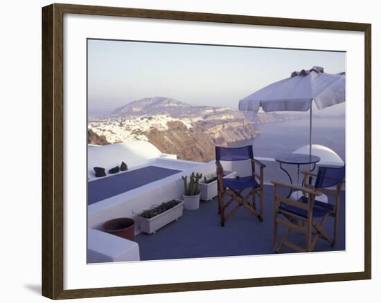 View Toward Caldera, Imerovigli, Santorini, Greece-Connie Ricca-Framed Photographic Print