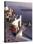 View Toward Caldera, Imerovigli, Santorini, Greece-Connie Ricca-Stretched Canvas