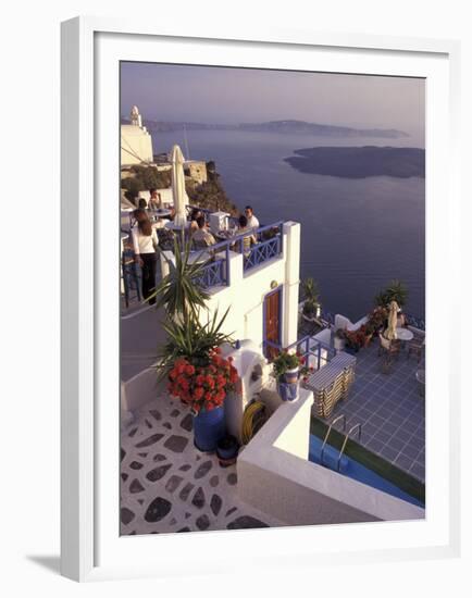 View Toward Caldera, Imerovigli, Santorini, Greece-Connie Ricca-Framed Premium Photographic Print