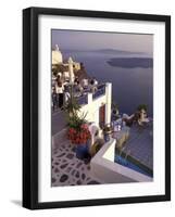 View Toward Caldera, Imerovigli, Santorini, Greece-Connie Ricca-Framed Photographic Print