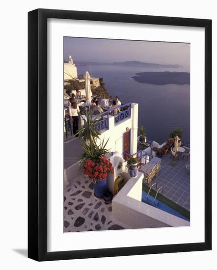 View Toward Caldera, Imerovigli, Santorini, Greece-Connie Ricca-Framed Photographic Print