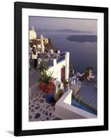 View Toward Caldera, Imerovigli, Santorini, Greece-Connie Ricca-Framed Photographic Print