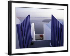 View Toward Caldera, Imerovigli, Santorini, Greece-Connie Ricca-Framed Photographic Print