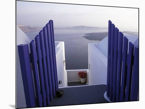 View Toward Caldera, Imerovigli, Santorini, Greece-Connie Ricca-Mounted Photographic Print