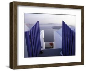 View Toward Caldera, Imerovigli, Santorini, Greece-Connie Ricca-Framed Photographic Print