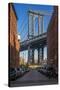 View Toward Manhattan Bridge with the Empire State Building in the Background, Brooklyn, New York-Stefano Politi Markovina-Stretched Canvas