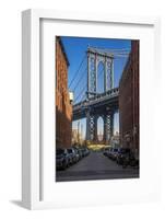 View Toward Manhattan Bridge with the Empire State Building in the Background, Brooklyn, New York-Stefano Politi Markovina-Framed Photographic Print