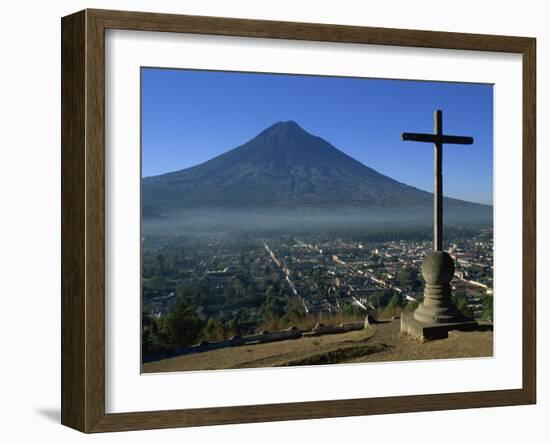 View Towards Agua Volcano, Antigua, Guatemala, Central America-Strachan James-Framed Photographic Print