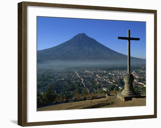 View Towards Agua Volcano, Antigua, Guatemala, Central America-Strachan James-Framed Photographic Print