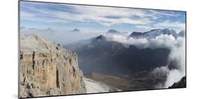 View towards Antelao, Pelmo, Civetta, Marmolada seen from Sella mountain range-Martin Zwick-Mounted Photographic Print