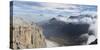 View towards Antelao, Pelmo, Civetta, Marmolada seen from Sella mountain range-Martin Zwick-Stretched Canvas