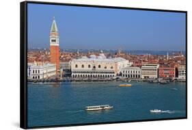 View towards Campanile and Doge's Palace, Venice, UNESCO World Heritage Site, Veneto, Italy, Europe-Hans-Peter Merten-Framed Stretched Canvas