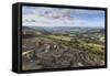 View Towards Chatsworth from Curbar Edge, with Calver and Curbar Villages-Eleanor Scriven-Framed Stretched Canvas