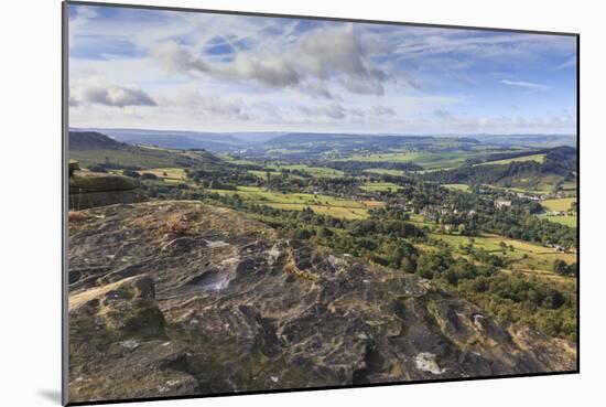 View Towards Chatsworth from Curbar Edge, with Calver and Curbar Villages-Eleanor Scriven-Mounted Photographic Print