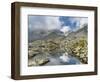 View towards Cima Presanella draped in clouds near Rifugio Segantini, Trentino, Italy, Val Rendena-Martin Zwick-Framed Photographic Print