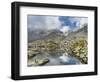 View towards Cima Presanella draped in clouds near Rifugio Segantini, Trentino, Italy, Val Rendena-Martin Zwick-Framed Photographic Print