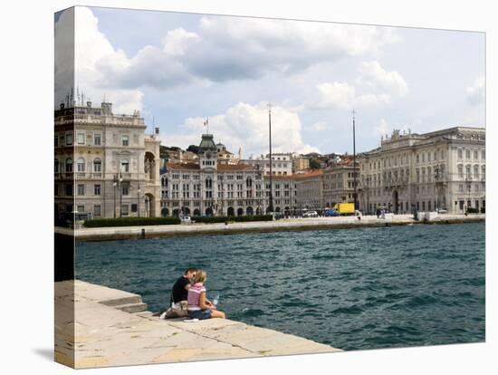 View Towards City from the Molo Audace, Trieste, Friuli-Venezia Giulia, Italy, Europe-Lawrence Graham-Stretched Canvas
