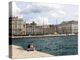 View Towards City from the Molo Audace, Trieste, Friuli-Venezia Giulia, Italy, Europe-Lawrence Graham-Stretched Canvas