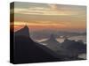 View towards Corcovado and Sugarloaf Mountains from Tijuca Forest National Park at dawn, Rio de Jan-Karol Kozlowski-Stretched Canvas