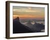 View towards Corcovado and Sugarloaf Mountains from Tijuca Forest National Park at dawn, Rio de Jan-Karol Kozlowski-Framed Photographic Print