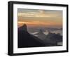 View towards Corcovado and Sugarloaf Mountains from Tijuca Forest National Park at dawn, Rio de Jan-Karol Kozlowski-Framed Photographic Print