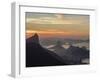 View towards Corcovado and Sugarloaf Mountains from Tijuca Forest National Park at dawn, Rio de Jan-Karol Kozlowski-Framed Photographic Print