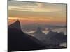 View towards Corcovado and Sugarloaf Mountains from Tijuca Forest National Park at dawn, Rio de Jan-Karol Kozlowski-Mounted Photographic Print