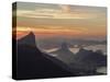 View towards Corcovado and Sugarloaf Mountains from Tijuca Forest National Park at dawn, Rio de Jan-Karol Kozlowski-Stretched Canvas