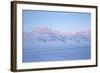 View Towards Dirigenten Mountain and Tenoren across Adventdalen Valley at Sunset-Stephen Studd-Framed Photographic Print