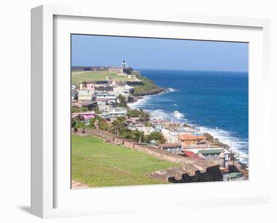 View towards El Morro from Fort San Cristobal in San Juan, Puerto Rico-Jerry & Marcy Monkman-Framed Premium Photographic Print