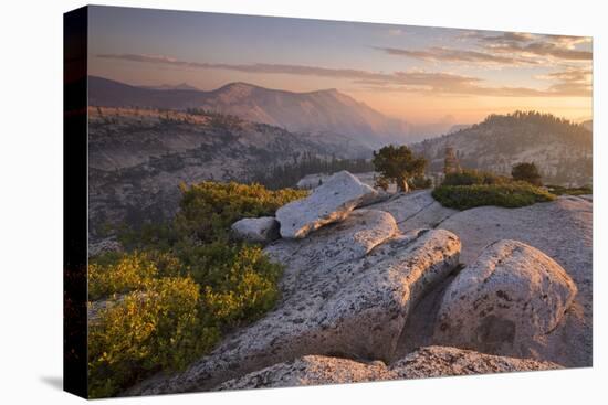 View Towards Half Dome at Sunset-Adam Burton-Stretched Canvas