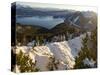 View towards lake Walchensee and the Karwendel mountain range. Germany, Bavaria-Martin Zwick-Stretched Canvas