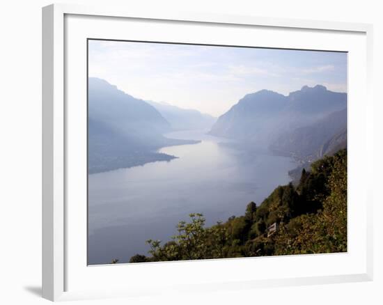 View Towards Lecco at Sunrise, Civenna, Bellagio, Lake Como, Lombardy, Italian Lakes, Italy, Europe-Frank Fell-Framed Photographic Print