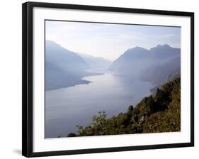 View Towards Lecco at Sunrise, Civenna, Bellagio, Lake Como, Lombardy, Italian Lakes, Italy, Europe-Frank Fell-Framed Photographic Print