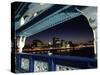 View Towards London's South Bank and the New City Hall from Arch on Tower Bridge in Central London-Andrew Watson-Stretched Canvas