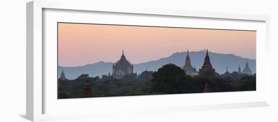 View Towards Old Bagan, with Ananda Temple Pagoda and Thatbyinnyu Temple at Sunset, Bagan (Pagan)-Stephen Studd-Framed Photographic Print