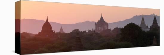 View Towards Old Bagan, with Ananda Temple Pagoda and Thatbyinnyu Temple at Sunset, Bagan (Pagan)-Stephen Studd-Stretched Canvas