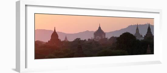 View Towards Old Bagan, with Ananda Temple Pagoda and Thatbyinnyu Temple at Sunset, Bagan (Pagan)-Stephen Studd-Framed Photographic Print