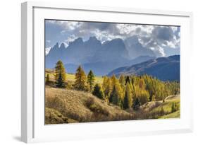 View towards Pale di San Martino, Focobon mountain range, in the Dolomites of Trentino, Italy.-Martin Zwick-Framed Photographic Print