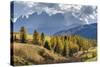 View towards Pale di San Martino, Focobon mountain range, in the Dolomites of Trentino, Italy.-Martin Zwick-Stretched Canvas