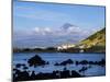 View towards Porto Pim Whaling Station and Pico Mounain, Faial Island, Azores, Portugal, Atlantic,-Karol Kozlowski-Mounted Photographic Print