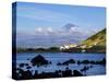 View towards Porto Pim Whaling Station and Pico Mounain, Faial Island, Azores, Portugal, Atlantic,-Karol Kozlowski-Stretched Canvas