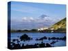 View towards Porto Pim Whaling Station and Pico Mounain, Faial Island, Azores, Portugal, Atlantic,-Karol Kozlowski-Stretched Canvas