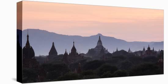 View Towards Shwesandaw Temple, Pagodas and Stupas at Sunset, Bagan (Pagan), Myanmar (Burma)-Stephen Studd-Stretched Canvas