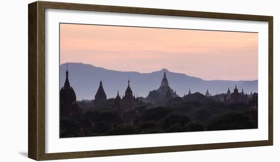 View Towards Shwesandaw Temple, Pagodas and Stupas at Sunset, Bagan (Pagan), Myanmar (Burma)-Stephen Studd-Framed Photographic Print