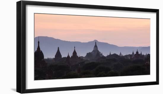 View Towards Shwesandaw Temple, Pagodas and Stupas at Sunset, Bagan (Pagan), Myanmar (Burma)-Stephen Studd-Framed Photographic Print